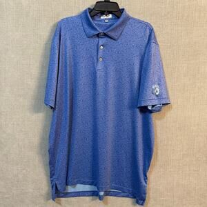 Peter Millar Summer Comfort Mens XL Hair of the Dog Print Performance Golf Polo